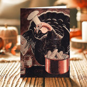  Turkije Chef Funny Thanksgiving Feestdagen Kaart