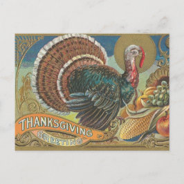 Turkije Cornucopia Thanksgiving Groet Feestdagenkaart