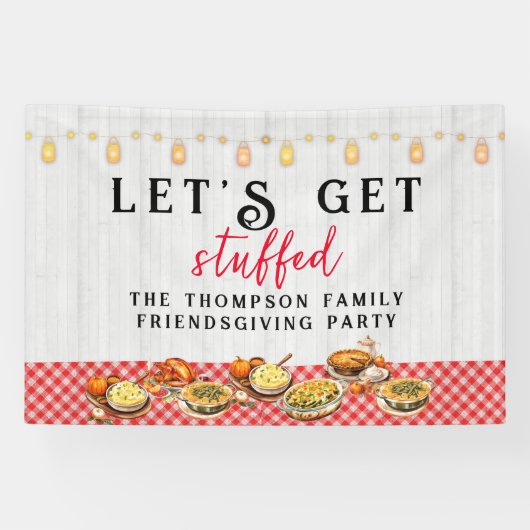 Turkije Dag Dankbaar Familie VriendenGiven Diner Spandoek (Horizontaal)