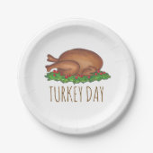Turkije Dag Thanksgiving Diner Vakantie Dankbaar Papieren Bordje (Voorkant)
