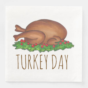 Turkije Dag Thanksgiving Diner Vakantie Maaltijd Servetten