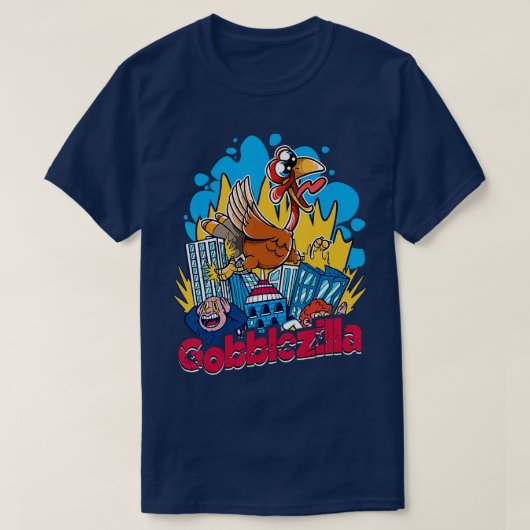 Turkije Dag Thanksgiving Gobblezilla 2 T-shirt (Design voorkant)