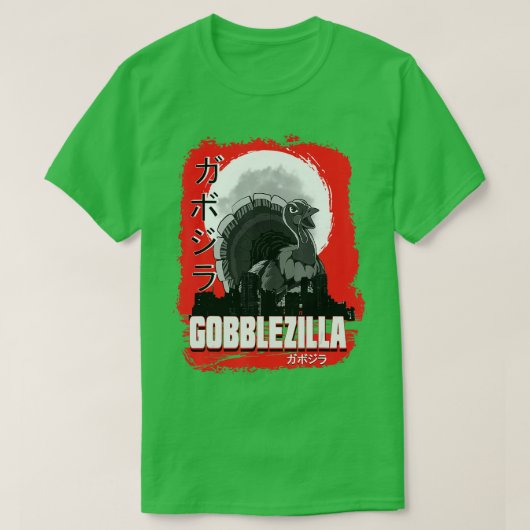 Turkije Dag Thanksgiving Gobblezilla 3 T-shirt (Design voorkant)