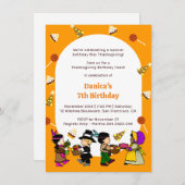 Turkije Dag Verjaardag Bash Uitnodiging voor Kinde (Voorkant / Achterkant)