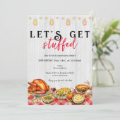 Turkije Dag Vriendsgeven Thanksgiving Diner Kaart (Staand voorkant)