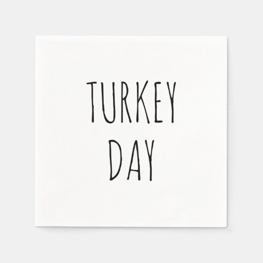 Turkije dag zwarte eenvoudige handschrift Thanksgi Servet (Voorkant)