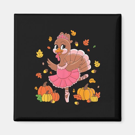 Turkije Dancing Ballet Lover Dancer Thanksgiving F Magneet (Voorkant)
