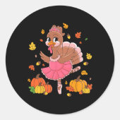 Turkije Dancing Ballet Lover Dancer Thanksgiving F Ronde Sticker (Voorkant)