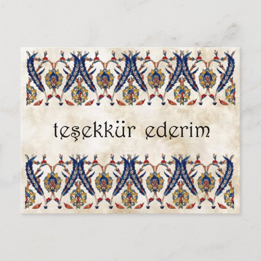 TURKIJE - Dank u Briefkaart (Voorkant)