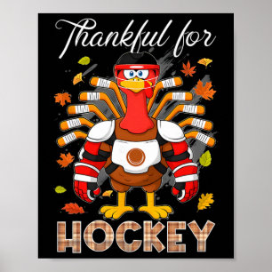 Turkije dankbaar voor hockey Thanksgiving hockeyjo Poster
