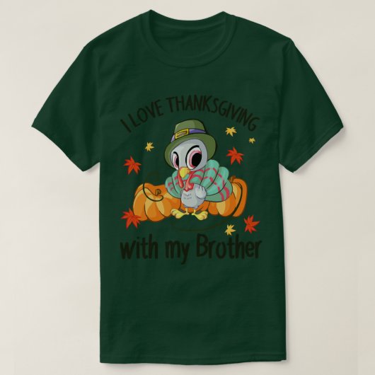 Turkije Dansende pompoenen Ik hou van Thanksgiving T-shirt (Design voorkant)
