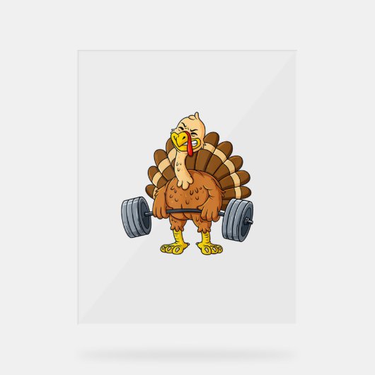 Turkije Deadlift Funny Thanksgiving Day Fitness We Acryl Bord (Voorkant)
