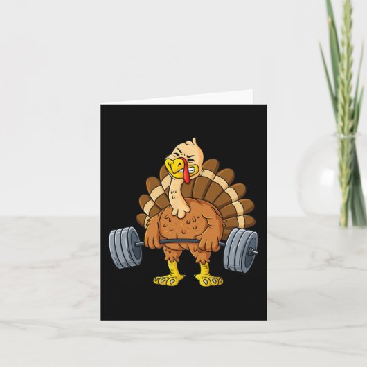 Turkije Deadlift Leuk Thanksgiving Dag Fitness Wee Kaart (Voorkant)