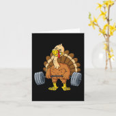 Turkije Deadlift Leuk Thanksgiving Dag Fitness Wee Kaart (Gele Bloem)