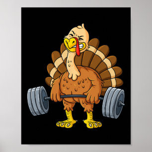 Turkije Deadlift Leuk Thanksgiving Dag Fitness Wee Poster