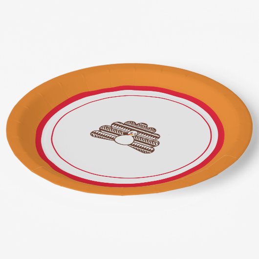 Turkije Design Thanksgiving Party Supplies Papieren Bordje (Gekanteld)