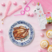 Turkije Diner op een Blue Chinoiserie Bord (Feest)