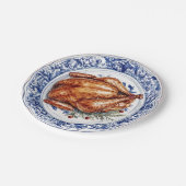 Turkije Diner op een Blue Chinoiserie Bord (Gekanteld)