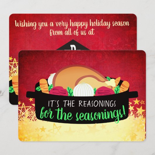 Turkije diner restaurant catering kerstkaart (Voorkant / Achterkant)