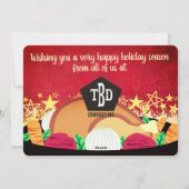 Turkije diner restaurant catering kerstkaart (Achterkant)