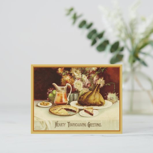  Turkije Diner Thanksgiving Groeten Feestdagenkaart (Staand voorkant)