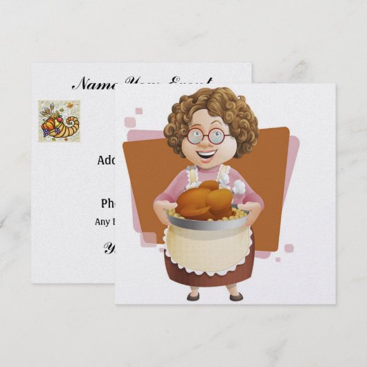 Turkije Diner / Thanksgiving / Kerst Kaart (Voorkant / Achterkant)