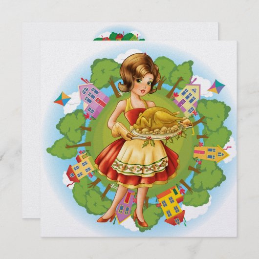 Turkije Diner - Thanksgiving - Kerst - SRF Kaart (Voorkant / Achterkant)