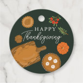 Turkije Diner Thanksgiving Thema Bedankjes Labels (Voorkant)