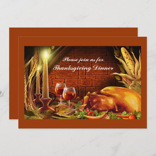 Turkije Diner Thanksgiving Uitnodigingen (Voorkant / Achterkant)