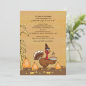 Turkije Diner Tijd Thanksgiving Uitnodiging (Staand voorkant)