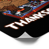 Turkije DJ Thanksgiving Day Cool Herfst Dance Musi Poster (Hoek)