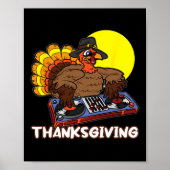 Turkije DJ Thanksgiving Day Cool Herfst Dance Musi Poster (Voorkant)