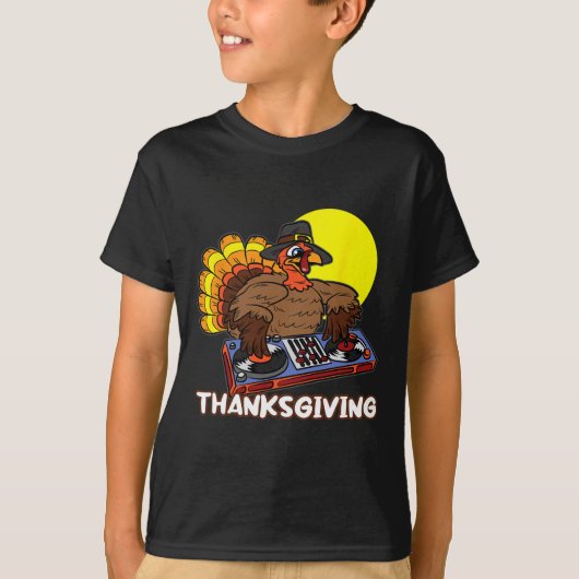 Turkije DJ Thanksgiving Day Cool Herfst Dance Musi T-shirt (Voorkant)