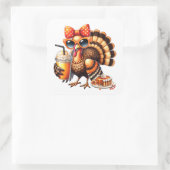 Turkije Drink koffiescherm Thanksgiving Turkije Da Vierkante Sticker (Tas)
