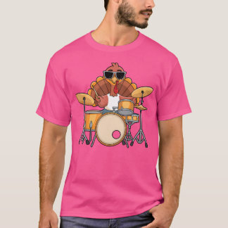 Turkije Drummer Spelen Drums Funny Thanksgiving Dr T-shirt