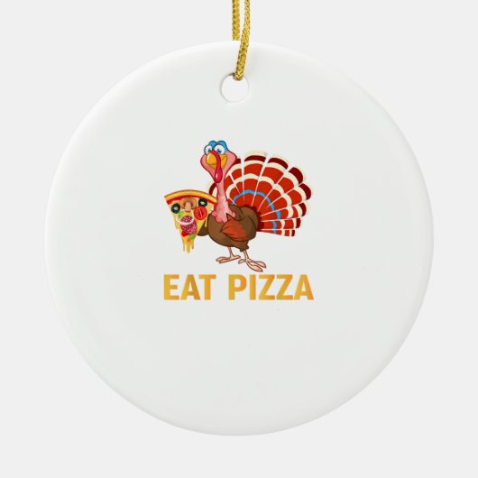 TURKIJE EET PIZZA Shirt Volwassen Vegan Kinderen G Keramisch Ornament (Voorkant)