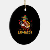 Turkije Eet tacos Grappige Mexicaanse Thanksgiving Keramisch Ornament (Rechts)