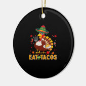 Turkije Eet tacos Grappige Mexicaanse Thanksgiving Keramisch Ornament (Links)