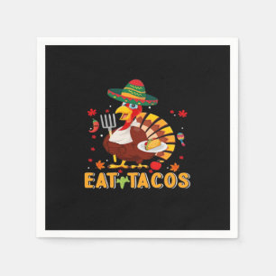 Turkije Eet tacos Grappige Mexicaanse Thanksgiving Servet