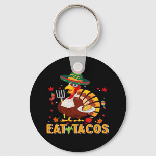 Turkije Eet tacos Grappige Mexicaanse Thanksgiving Sleutelhanger