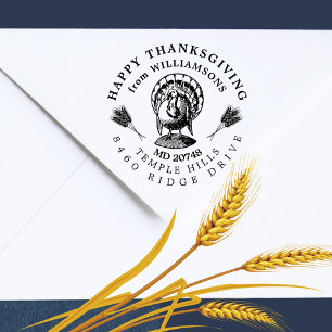 Turkije Elegant Thanksgiving retour adres Rubberstempel
