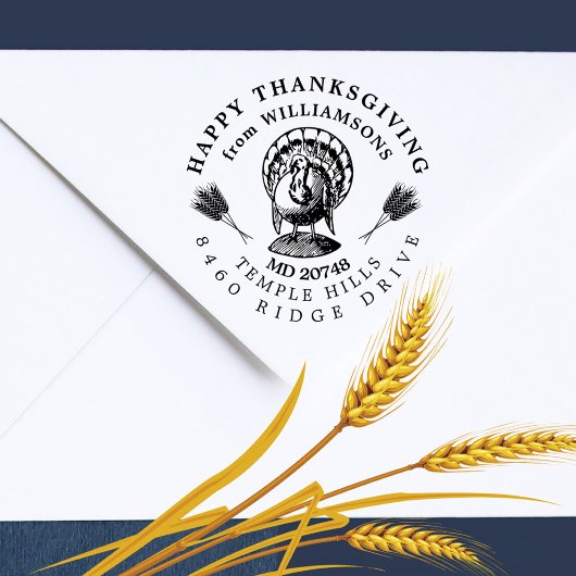  Turkije Elegant Thanksgiving retour adres Rubberstempel