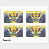 TURKIJE EN ALLE FIXINEN, GROTE THANKSGIVING VOGELS RECHTHOEKIGE STICKER (Vel)