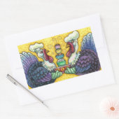 TURKIJE EN ALLE FIXINEN, GROTE THANKSGIVING VOGELS RECHTHOEKIGE STICKER (Envelop)