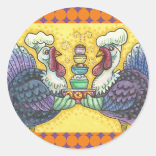 TURKIJE EN ALLE FIXINES THANKSGIVING STICKERS RAND