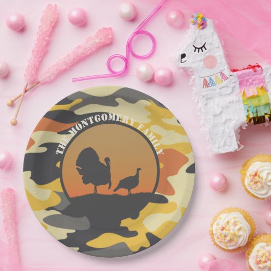 Turkije en Camo Papieren Bordje (Feest)