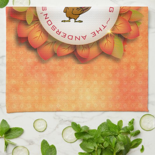 Turkije en de krans van bladeren theedoek (Gevouwen)