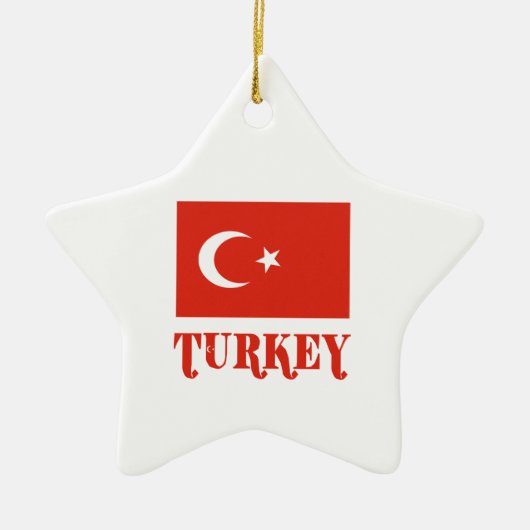 Turkije en de Turkse vlag Keramisch Ornament (Voorkant)