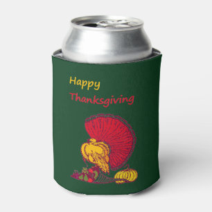 Turkije en groenten gelukkig Thanksgiving groen Blikjeskoeler