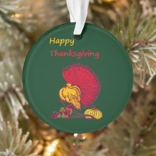 Turkije en groenten gelukkig Thanksgiving groen Ornament
